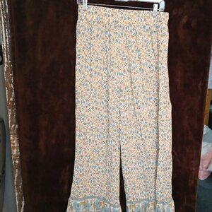 Versona flower palazzo pants with ruffle (SIZE M)